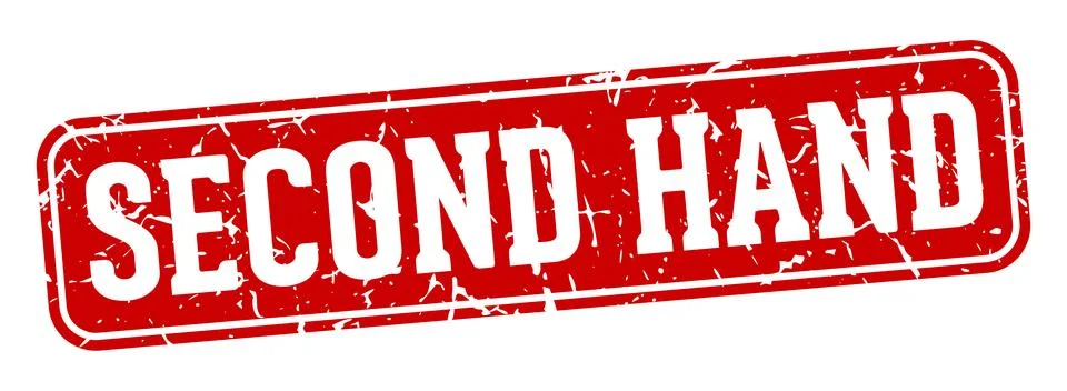 Second hand rectangular sign. second hand stamp Stock Illustration