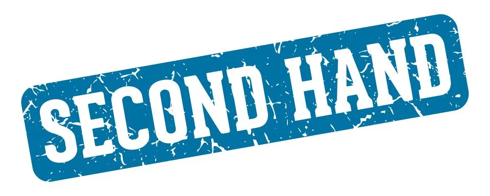 Second hand rectangular sign. second hand stamp Stock Illustration