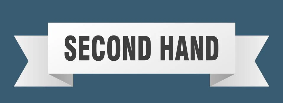 Second hand ribbon. second hand paper band banner sign Stock Illustration
