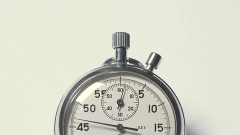 The second hand runs across stopwatch dial. Sport and time concept . Stock-Footage 156301041