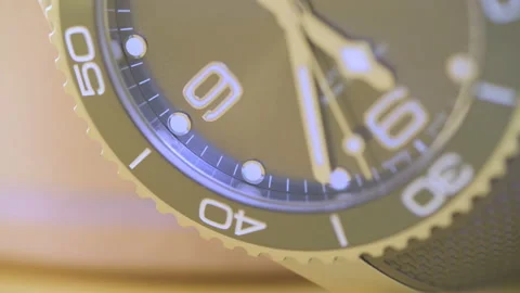 The second hand runs across watch dial. Financial and time concept . Stock Footage 156301162