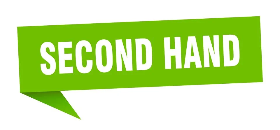 Second hand speech bubble. second hand ribbon sign. second hand banner Stock Illustration