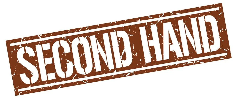 Second hand square grunge stamp Stock Illustration
