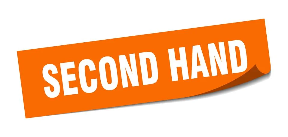 Second hand sticker. second hand square sign. second hand. peeler Illustrazione stock