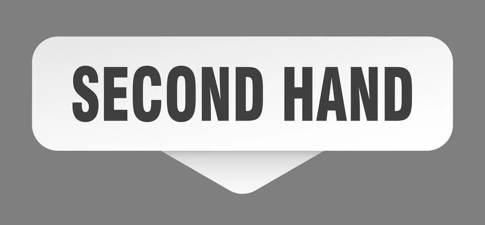 Second hand sticker. second hand sign isolated on gray background Stock Illustration