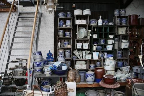 Second hand store - white Stock Photos