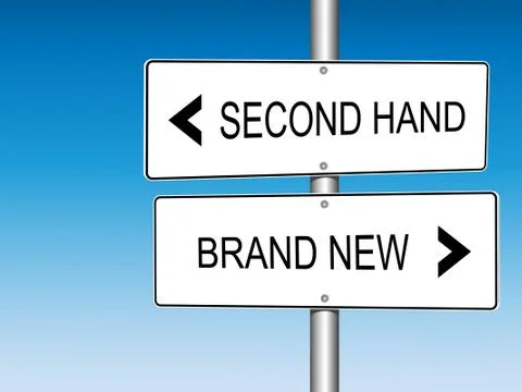 Second Hand versus Brand New Road Signs Stock Illustration