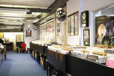 Second hand vinyl record store in Bristol Stock Photos