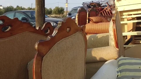 Second hands, old couches Stock Footage 80581000