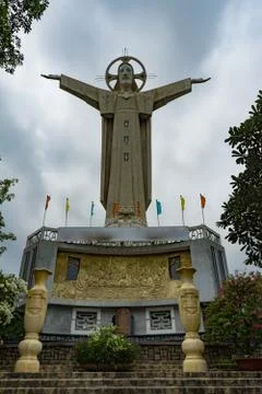 The second largest statue of jesus in the world in vietnam Stock Photos