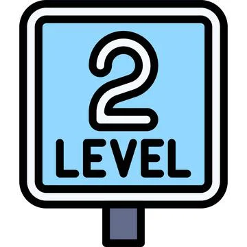 Second level sign icon, Parking lot related vector Stock Illustration