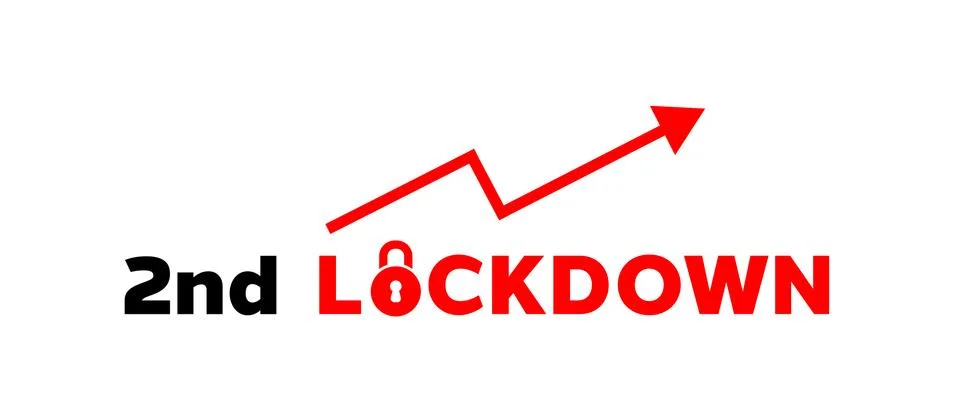 Second Lockdown or Lockdown 2.0 due to rapidly increasing COVID-19 cases acro Stock Illustration