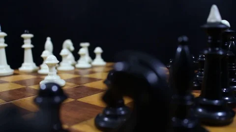Second move of a chess game Stock Footage 77279232