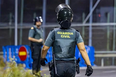Second night of clashes at the frontier between Morocco and Melilla, Spain - 01  Stock Photos