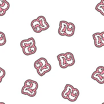 Second number vector seamless pattern Stock Illustration