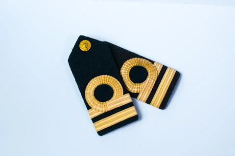 Second Officer Epaulette Two Bars Stock Photos