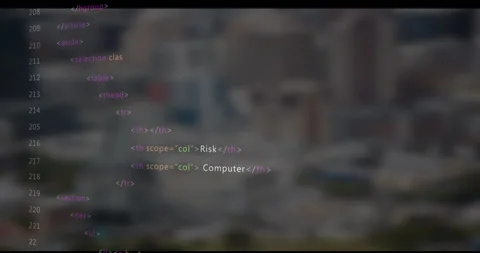 At second one programmer adding table head while building cybersecurity menu Stock Footage 314792181