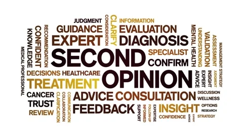 Second Opinion animated word cloud,animation kinetic typography seamless loop. Stock Footage 327607725