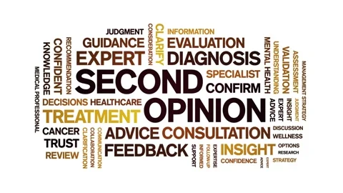 Second Opinion animated word cloud,animation kinetic typography seamless loop. Stock Footage 327607856