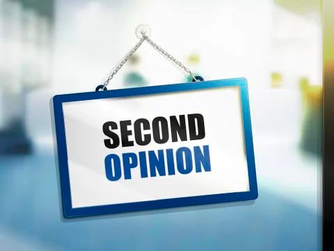 Second opinion text sign Stock Illustration