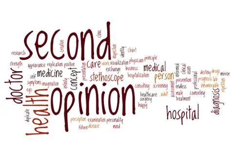 Second opinion word cloud Illustrazione stock