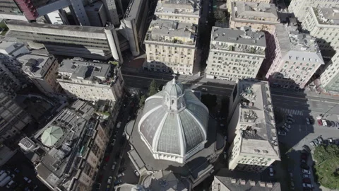 Second Orbit View of Santa Zita in Genoa (Flat Profile) Stock Footage 297767989