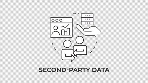 Second party data line concept icon animation Stock Footage 337774076