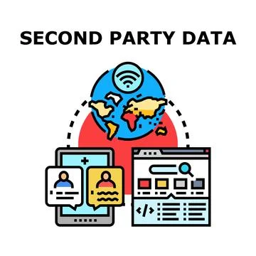 Second party data sharing between partners worldwide イラスト素材