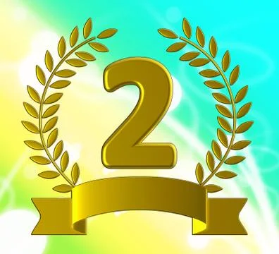 Second place certificate means victory success and winner - 3d i 스톡 일러스트