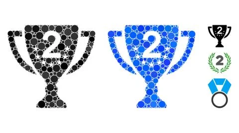 Second Place Composition Icon of Circle Dots Stock Illustration