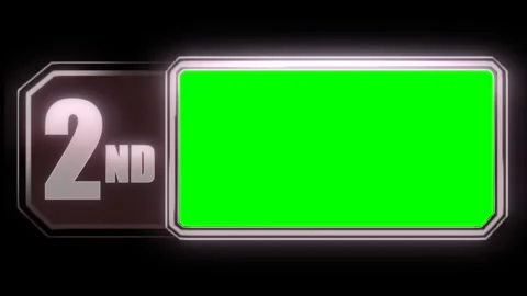 Second place leaderboard panel with silver frame and green screen placeholder Stock Footage 306068454