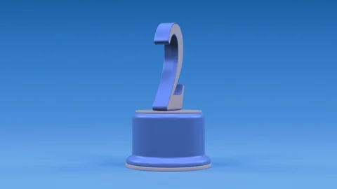 Second place number loop animation from center cold look Video stock 100744839