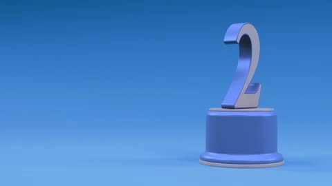 Second place number loop animation from center to right side cold look Stock Footage 100744841