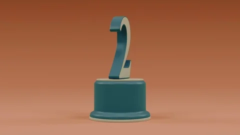 Second place number loop animation from center retro look Video stock 100744970