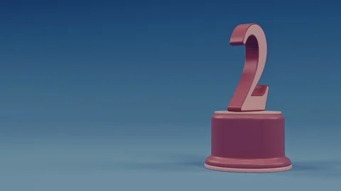 Second place number loop animation from center to right side Stock Footage 100745092