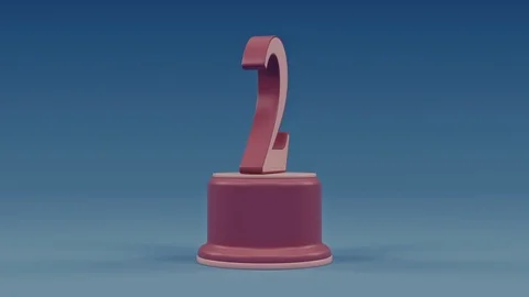 Second place number loop animation from center Video stock 100745135