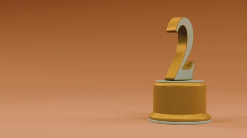Second place number loop animation from center to right side warm look Video stock 100745262