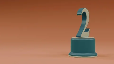 Second place number loop animation from center to right side retro Video stock 100903873