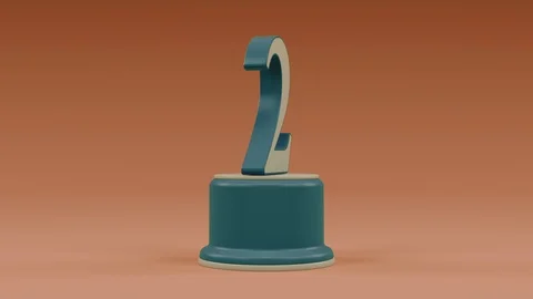 Second place number loop retro look Video stock 100744995