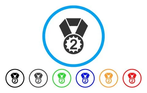Second Place Rounded Icon Stock Illustration
