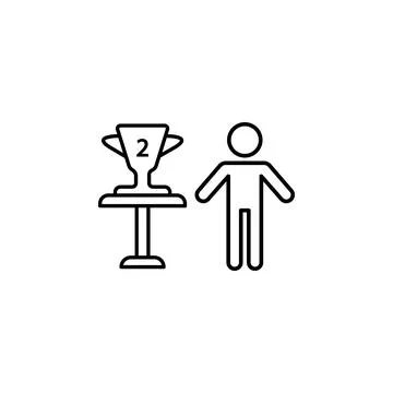 Second prize, winner icon. Element of winner line icon Stock Illustration