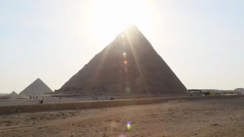 The Second pyramid of Giza and the Great pyramid Stock Footage 96385020