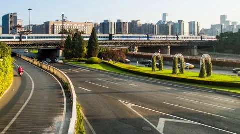 The Second Ring Road traffic in Beijing, China Stock-Footage 32523277