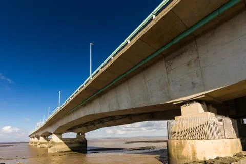 Second Severn Crossing, bridge over Bristol Channel between England and Wal.. Stock Photos