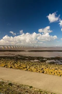 Second Severn Crossing, bridge over Bristol Channel between England and Wal.. Stock Photos