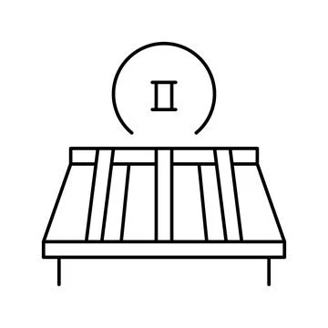 Second stage of roof replacement line icon vector illustration Stock Illustration
