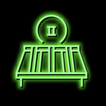 Second stage of roof replacement neon glow icon illustration Stock Illustration