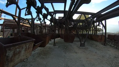 Second station of Cable Car Chilecito La Mejicana gold mine 스톡 동영상 96389543