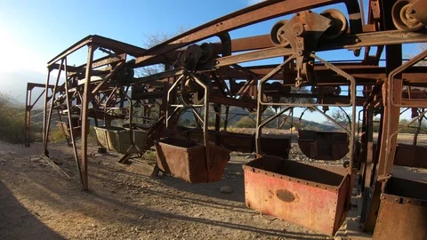 Second station, Cable Car Chilecito - La Mejicana gold mine in Famatina 動画素材 96390965
