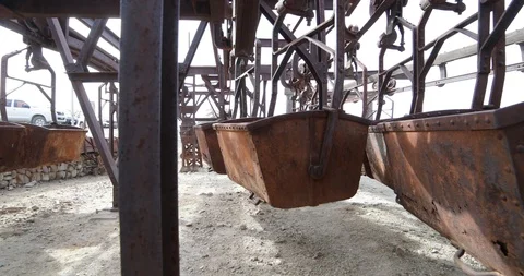 Second station of old Cable Car Chilecito-La Mejicana mine 스톡 동영상 95015348